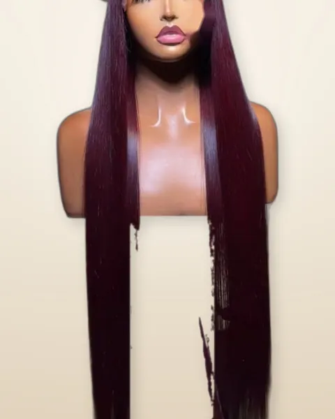 Burgundy Bone Straight Wig