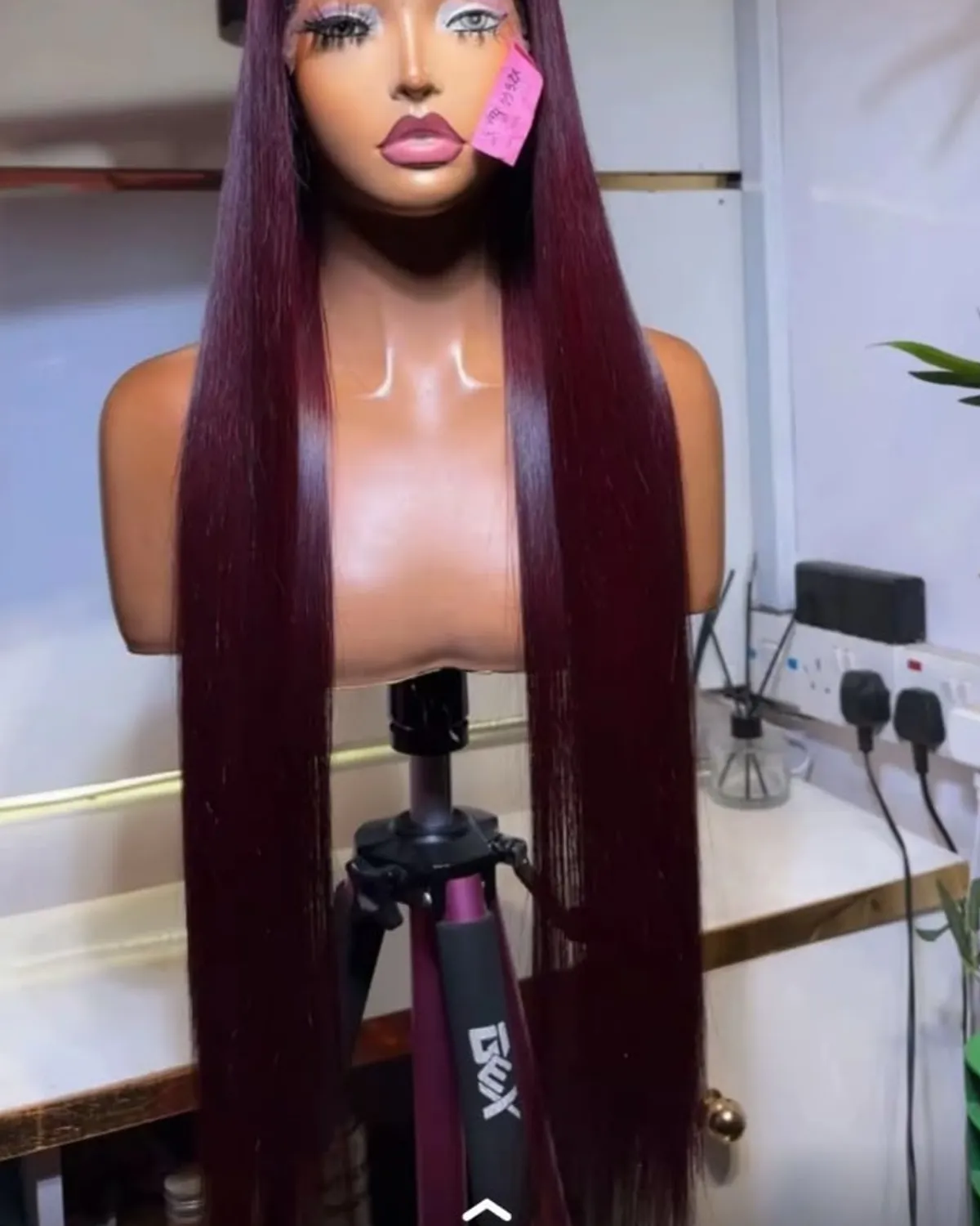 Burgundy Bone Straight Wig